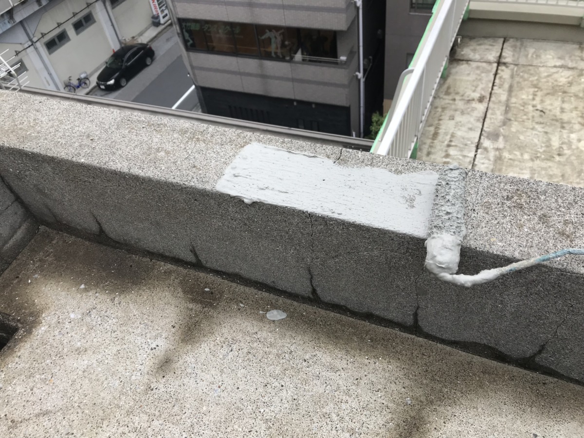 塔屋　下地調整　モルタル